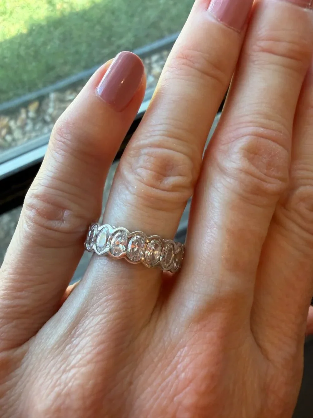 Radiance by Absolute 4.75 ct Sterling Silver Oval Eternity Ring - 5